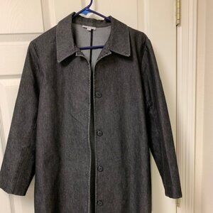 Black Denim Duster Jacket by Erik Stewart Size L